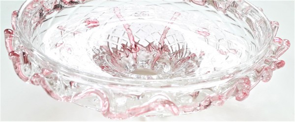 Pink and Clear Murano Chandelier Bottom Bowl SOLD