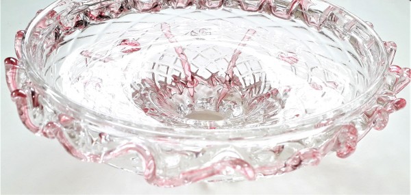 Pink and Clear Murano Chandelier Bottom Bowl SOLD