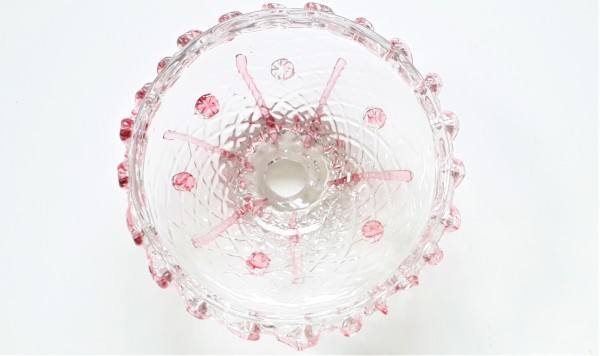 Pink and Clear Murano Chandelier Bottom Bowl SOLD