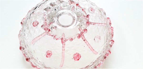 Pink and Clear Murano Chandelier Bottom Bowl SOLD