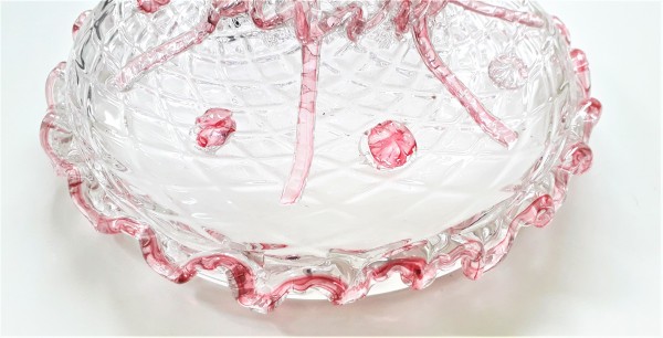 Pink and Clear Murano Chandelier Bottom Bowl SOLD