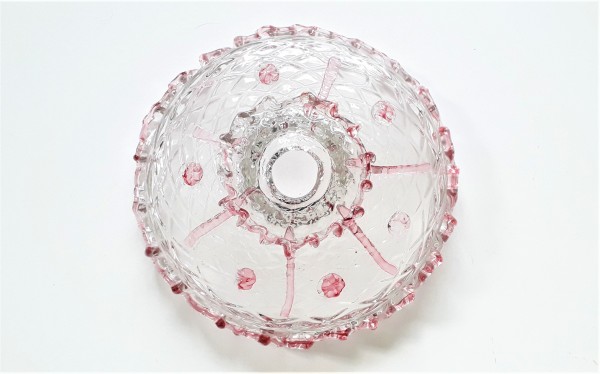 Pink and Clear Murano Chandelier Bottom Bowl SOLD