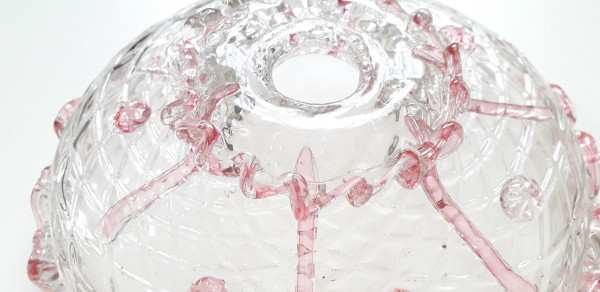 Pink and Clear Murano Chandelier Bottom Bowl SOLD