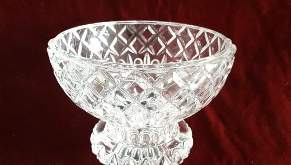 Large crystal chandelier bowl pressed