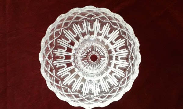 Large crystal chandelier bowl pressed