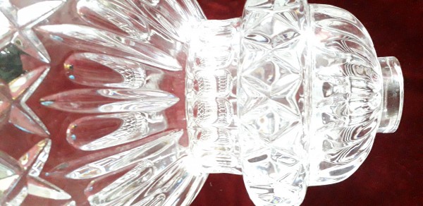 Large crystal chandelier bowl pressed