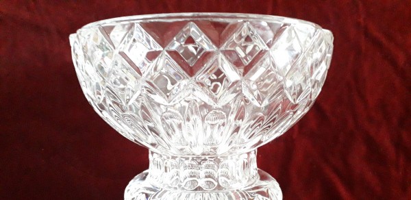 Large crystal chandelier bowl pressed