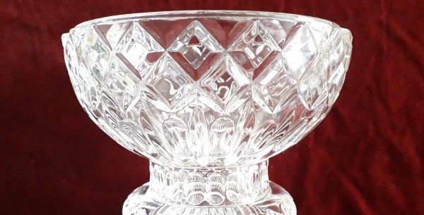 Large crystal chandelier bowl pressed