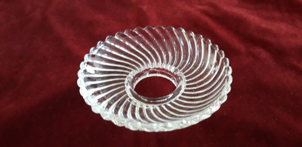 Vintage glass chandelier candle wax drip dish