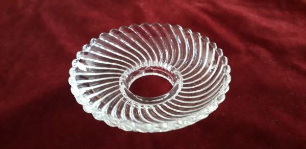 Vintage glass chandelier candle wax drip dish