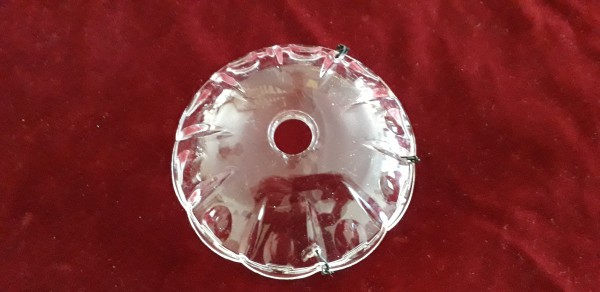 Glass bobeche drip pan 