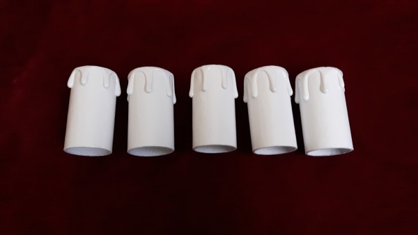 Candle Tubes  White Drip Card 55mm x 26mm pack of 5