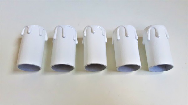 Candle Tubes  White Drip Card 55mm x 26mm
