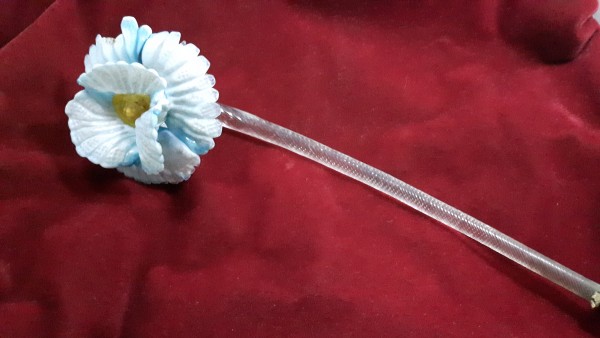 Murano Chandelier Flower -blue Flower Clear Stem B stock tray MB1 