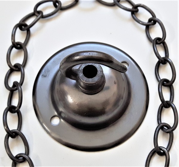 Ceiling Rose Hook in Antique brass with chain in various lengths for