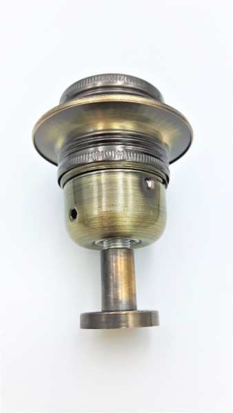 E27  pedastal lamp holder 3 part plus shade ring antique brass effect  