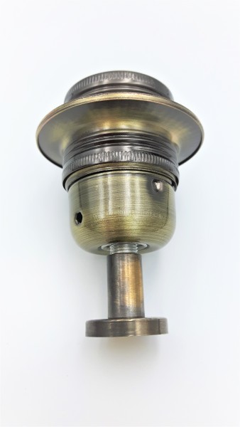E27  pedastal lamp holder 3 part plus shade ring antique brass effect  