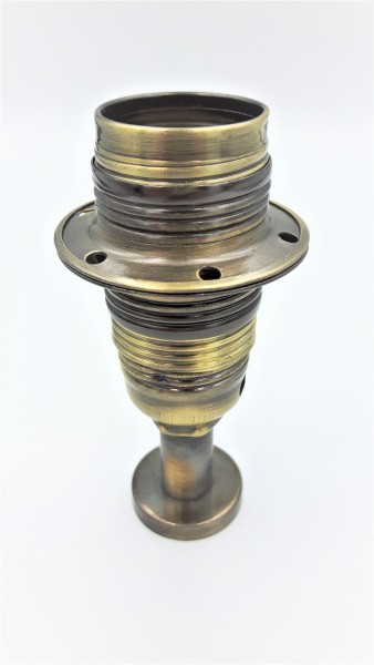 E14  pedastal lamp holder 3 part plus shade ring antique brass effect  
