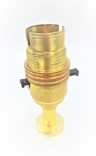 Switched pedestal lamp holder B22 Brass Finish 