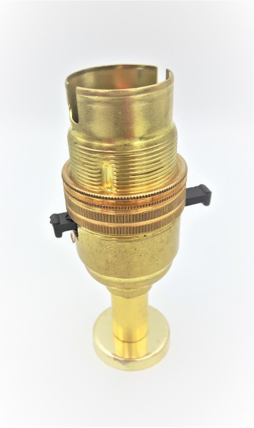 Switched pedestal lamp holder B22 Brass Finish 