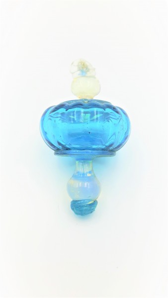 Murano Chandelier finial Drop Dark Blue and milky blue  