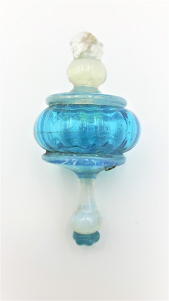 Venetian Murano Chandelier finial Drop Dark Blue and milky blue 