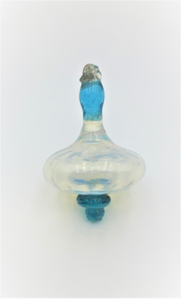 Venetian Murano Chandelier finial Drop Dark Blue and milky blue 