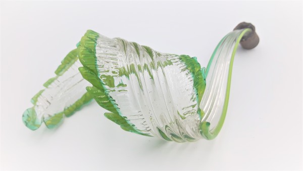 Green Murano Chandelier curled Leaf arm