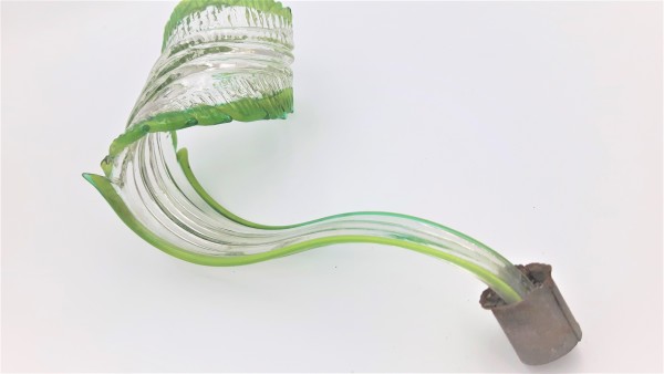 Green Murano Chandelier curled Leaf arm