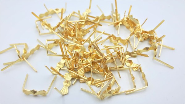 100 brass bow clips 11mm