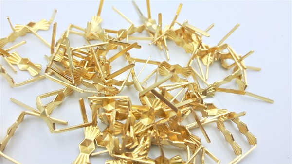 100 brass bow clips 11mm