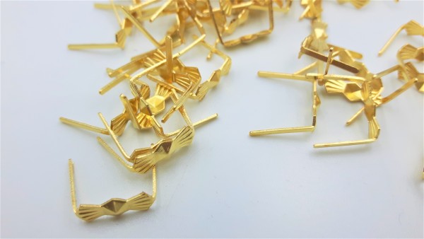 Brass Bow Clasps For Pinning Crystals 15mm