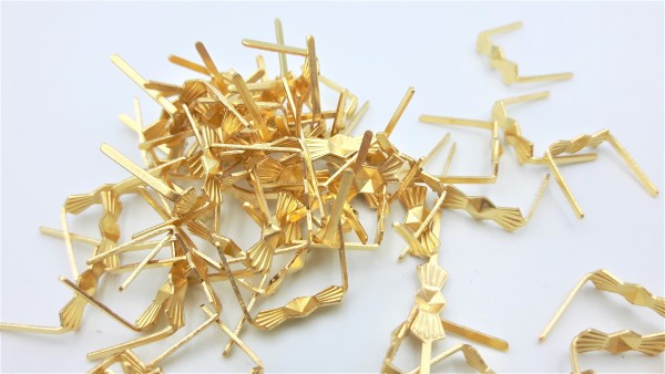 100 brass bow clips 11mm