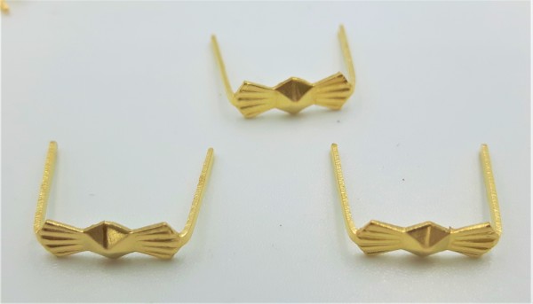Brass Bow Clasps For Pinning Crystals 15mm