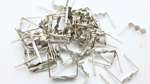 100 chrome chandelier bow clips for pinning crystal and glass 