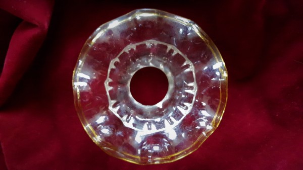 Clear with amber rim Murano chandelier drip pan Bobeche 100mm