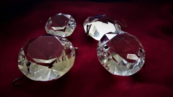 Victorian crystal chandelier Round Flat Back Button