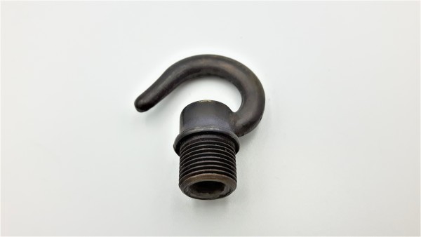 Dark bronze chandelier hook open hook brass with half inch male thread 