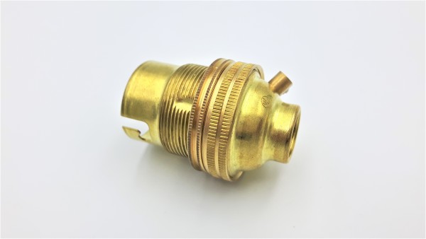 Brass lamp holder Bayonet cap  B22 3 part earthed Threaded Skirt