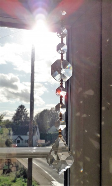 Crystal Sun Catcher With Crystal Chandelier Drop Approx 25cm length