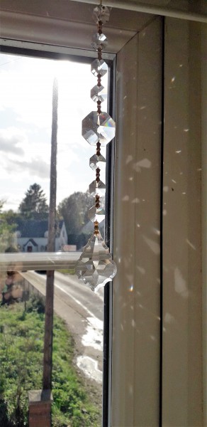 Crystal Sun Catcher With Crystal Chandelier Drop Approx 25cm length
