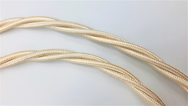 Cream Braided silk flex silk woven electric cable 0.75mm