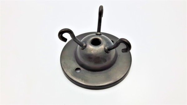 Chandelier 3 hook ceiling plate in dark antique bronze