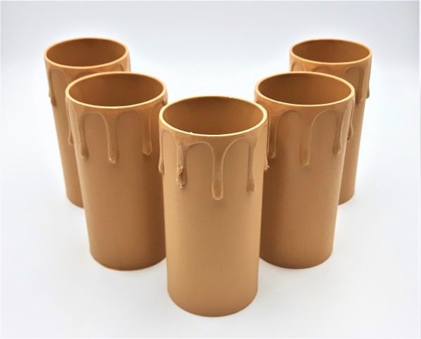 candle tubes Brown plastic drip effect  85mm height x 39mm internal diameter 