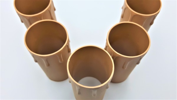 candle tubes Brown plastic drip effect  85mm height x 39mm internal diameter 