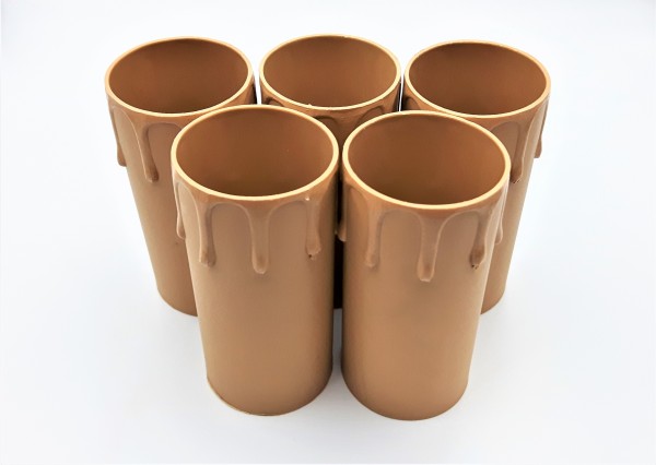 candle tubes Brown plastic drip effect  85mm height x 39mm internal diameter 