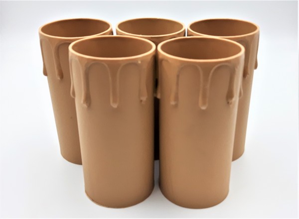 candle tubes Brown plastic drip effect  85mm height x 39mm internal diameter 