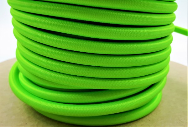 ROUND OVERBRAID 3 CORE FLEX ELECTRIC LIGHTING CABLE CORD WIRE LIME GREEN 0.50 MM