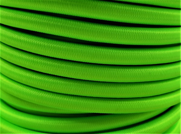 ROUND OVERBRAID 3 CORE FLEX ELECTRIC LIGHTING CABLE CORD WIRE LIME GREEN 0.50 MM