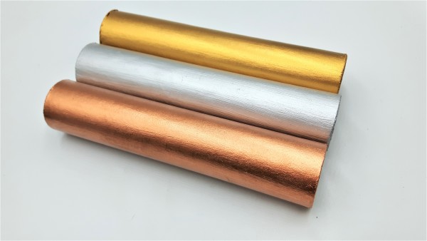 Candle Tubes plain tube Card in copper silver or gold 150mm x 26mm   